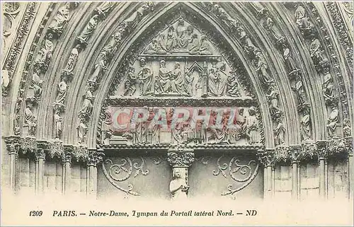 Cartes postales Paris Notre Dame Tympan du Portail lateral Nord