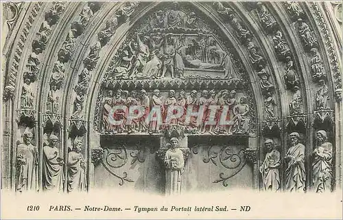 Cartes postales Paris Notre Dame Tympan du Portail lateral Sud