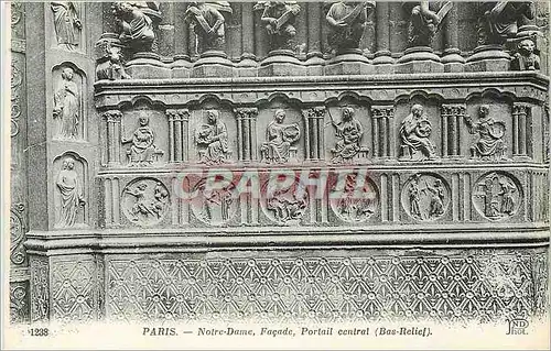 Ansichtskarte AK Paris Notre Dame Facade Portail central Bas Relief