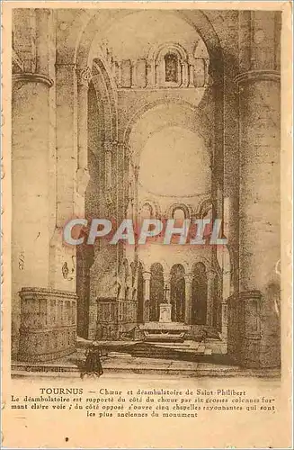 Cartes postales Tournus Choeur et deambulatoire de Saint Philibert