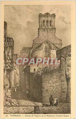 Cartes postales Tournus Abside de l'Eglise de laq Madeleine d'apres Sagot