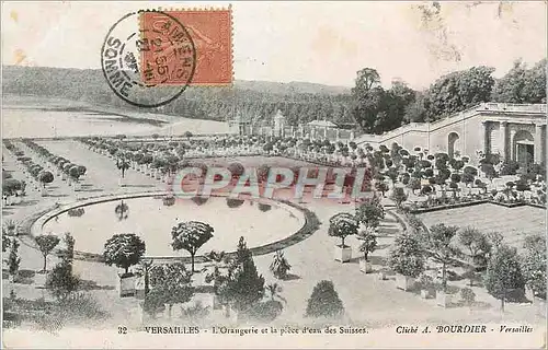 Cartes postales Versailles L'Orangerie et la piece d'eau des Suisses