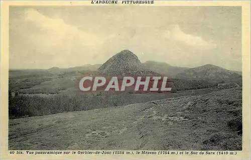 Cartes postales L'Ardeche Pittoresque Vue panoramique sur le Gerbier de Jouc