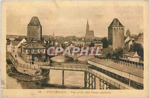 Ansichtskarte AK Strasbourg Vue prise des Ponts couverts