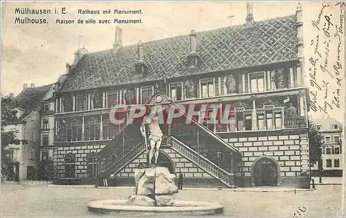 Cartes postales Mulhouse Maison de ville avec Monument