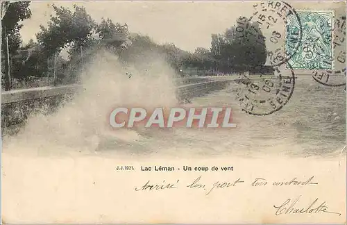 Cartes postales Lac Leman Un coup de vent