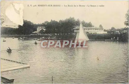 Ansichtskarte AK Nogent sur Marne Les Bords de la Marne Le Bateau a voiles