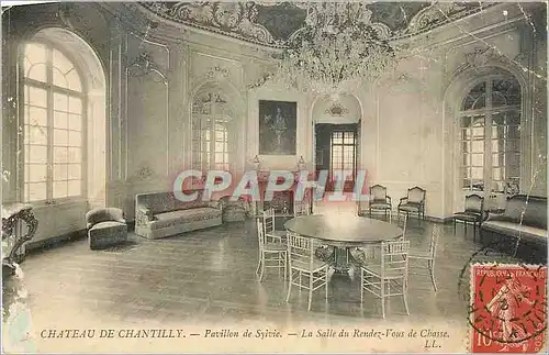 Cartes postales Chateau de Chantilly Pavillon de Sylvie La Salle du Rendez Vous de Chasse