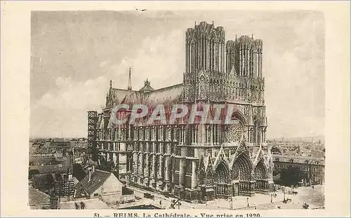 Ansichtskarte AK Reims La Cathedrale Vue prise en 1920