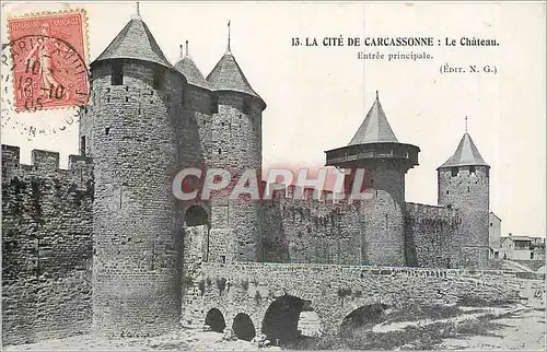 Cartes postales La Cite de Carcassonne Le Chateau Entree principale