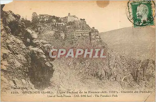 Ansichtskarte AK Gourdon AM Ligne du Sud de la France Chemin du Paradis