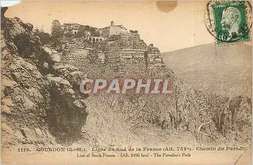 Cartes postales Gourdon AM Ligne du Sud de la France Chemin du Paradis