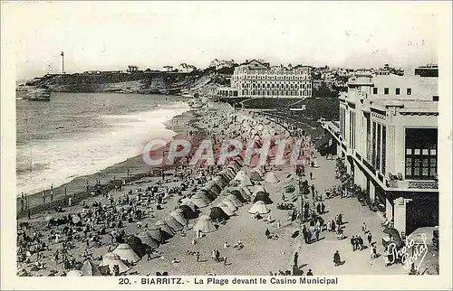 Ansichtskarte AK Biarritz La Plage devant le Casino Municipal