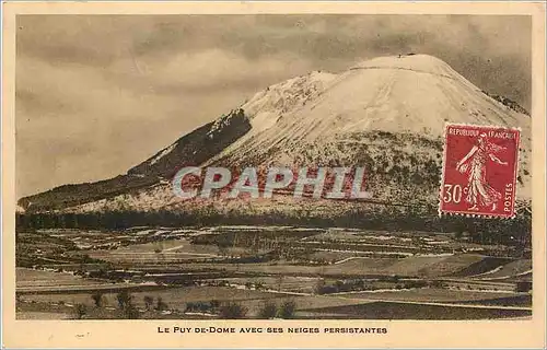 Cartes postales Le Puy de Dome avec ses neiges persistantes