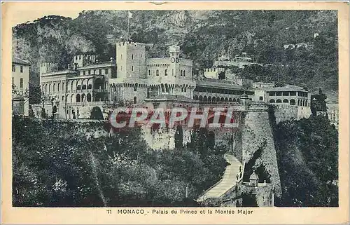 Cartes postales Monaco Palais du Prince et la Montee Major