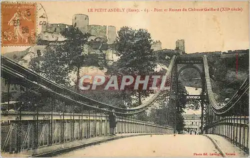 Ansichtskarte AK Le Petit Andely Eure Pont et Ruines du Chateau Gaillard