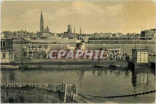 Cartes postales moderne Anvers Rive gauche avec vue sur l'Escaut Bateau