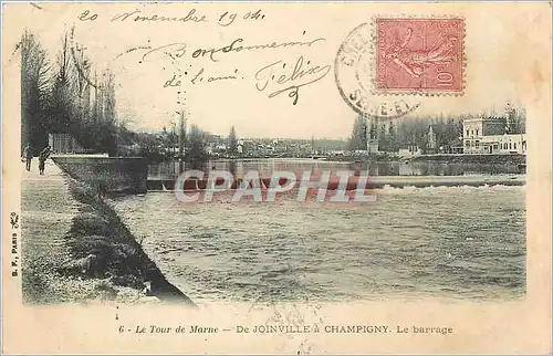 Cartes postales Le Tour de Marne De Joinville a Champigny Le Barrage