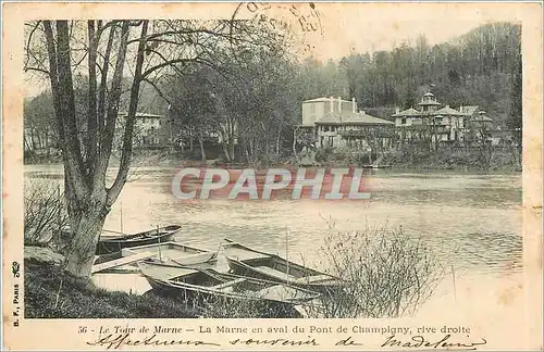 Ansichtskarte AK Le Tour de Marne La Marne en aval du Pont de Champigny rive droite