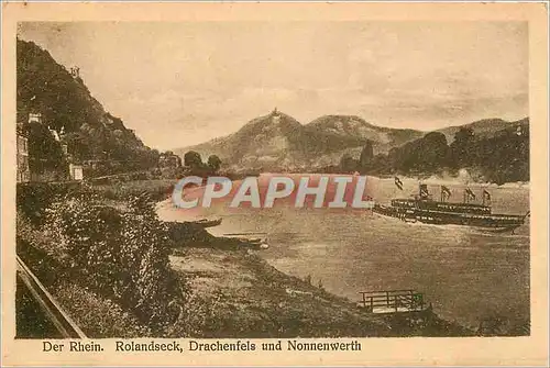 Cartes postales Der Rhein Rolandseck Drachenfels und Nonnenwerth Bateau