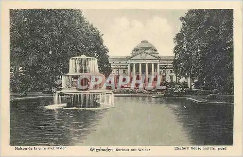 Cartes postales Maison de la cure avec vivier Wiesbaden Kurhaus mit Weiher