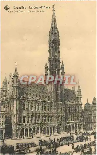 Cartes postales Bruxelles La Grand Place Cote Sud Ouest L'Hotel de Ville