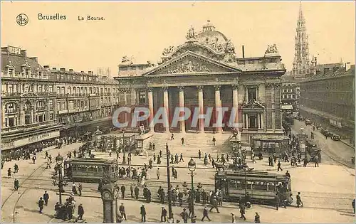 Ansichtskarte AK Bruxelles La Bourse Tramway