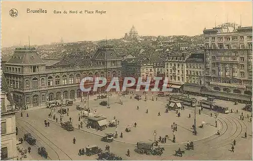 Cartes postales Bruxelles Gare du Nord et Place Rogler