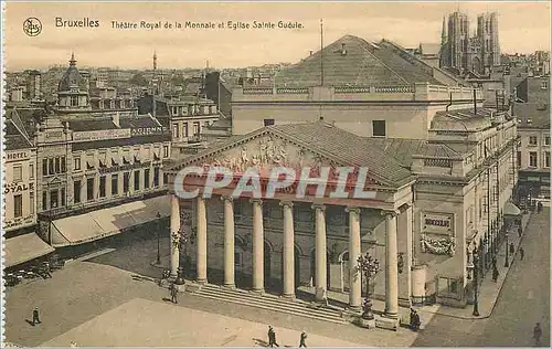 Cartes postales Bruxelles Theatre Royal de la Monnaie et Eglise Sainte Gudule