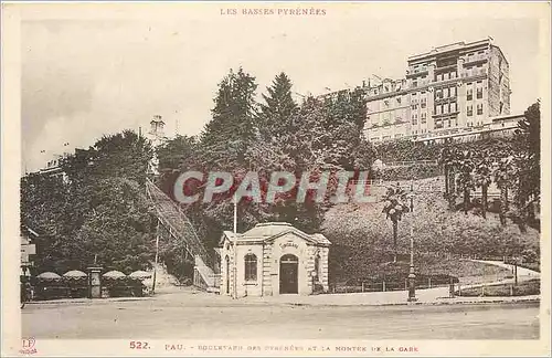 Ansichtskarte AK Les Basses Pyrenees Pau Boulevard des Pyrenees et la Montee de la Gare