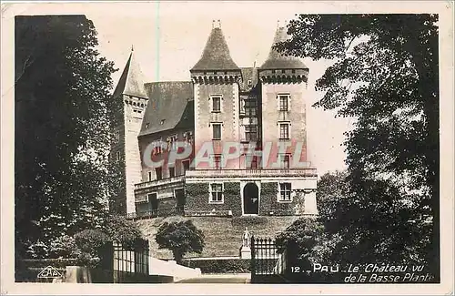 Cartes postales Pau Le Chateau vu de la Basse Plante