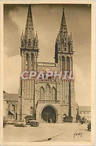 Ansichtskarte AK St Pol de Leon Finistere Facade de la Basilique Ancienne Cathedrale