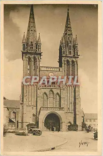 Cartes postales St Pol de Leon Finistere Facade de la Basilique Ancienne Cathedrale