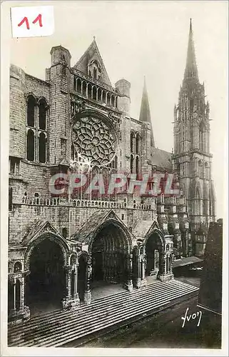 Ansichtskarte AK Chartres Eure et Loir La Cathedrale Le Portail la Fleche