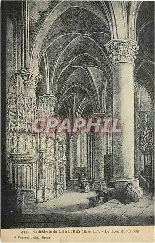 Cartes postales Cathedrale de Chartres E et L Le Tour du Choeur