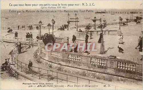 Cartes postales Arcachon Gironde Place Thiers et Debarcadere