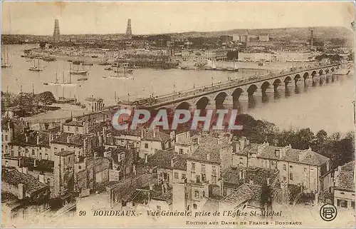 Cartes postales Bordeaux Vue Generale prise de l'Eglise St Michel