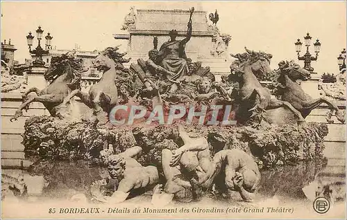 Cartes postales Bordeaux Details du Monument des Girondins