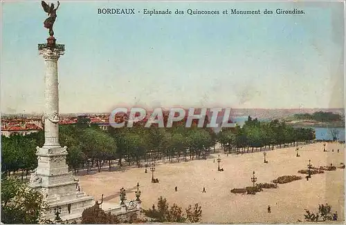 Cartes postales Bordeaux Esplanade des Quinconces et Monument des Girondins