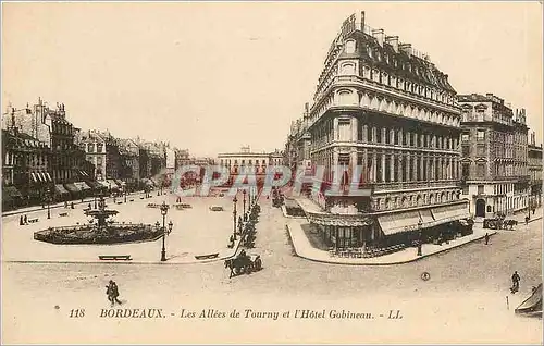 Cartes postales Bordeaux Les Allees de Tourny et l'Hotel Gobineau