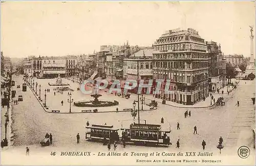 Cartes postales Bordeaux Les Allees de Tourny et le Cours du XXX Juillet Tramway