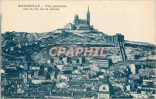 Ansichtskarte AK Marseille Vue generale sur ND de la Garde