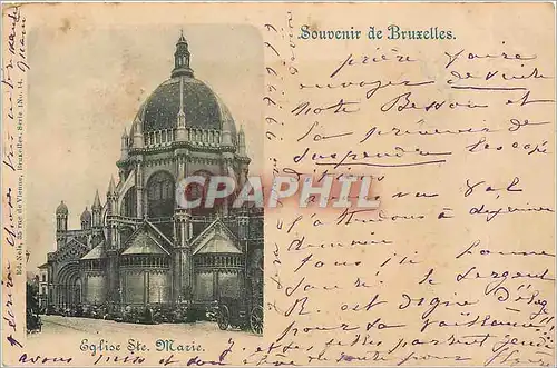 Cartes postales Souvenir de Bruxelles Eglise Ste Marie