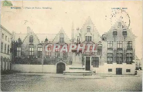 Cartes postales Bruges Place et Statue Memling