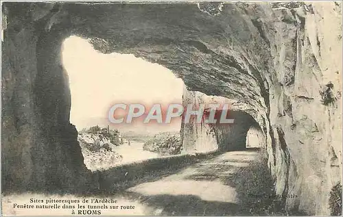 Cartes postales Fenetre naturelle dans les tunnels sur route a Ruoms
