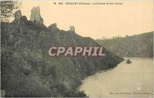 Ansichtskarte AK Crozant Creuse La Creuse et les ruines