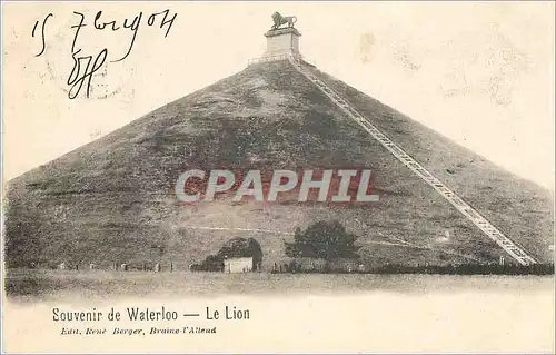 Cartes postales Souvenir de Waterloo Le Lion