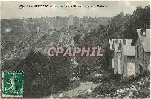 Cartes postales Crozant Creuse Les Villas et Vue des Ruines