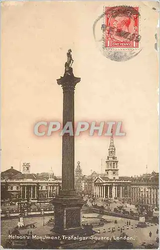 Cartes postales Nelson's Monument Trafalgar Square London