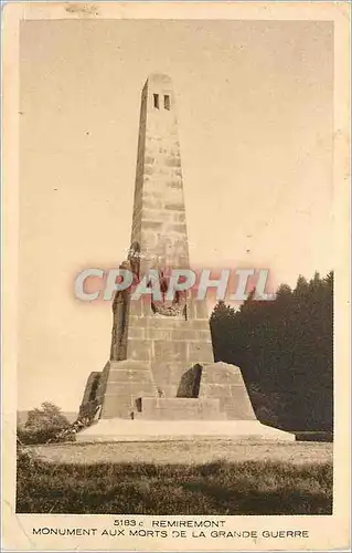 Cartes postales Remiremont Monument aux Morts de la Grande Guerre